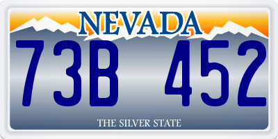 NV license plate 73B452