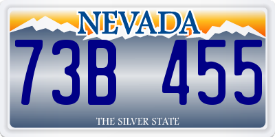 NV license plate 73B455
