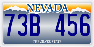 NV license plate 73B456