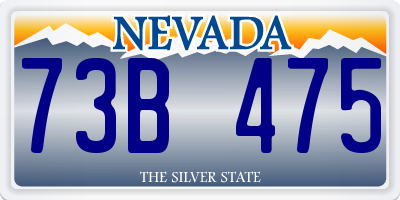 NV license plate 73B475
