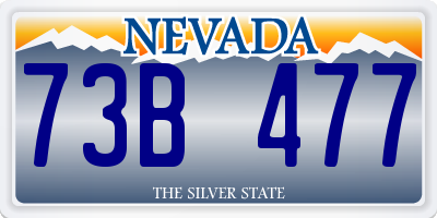 NV license plate 73B477