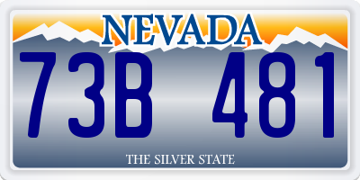 NV license plate 73B481