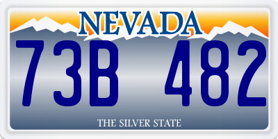 NV license plate 73B482