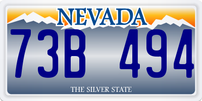 NV license plate 73B494