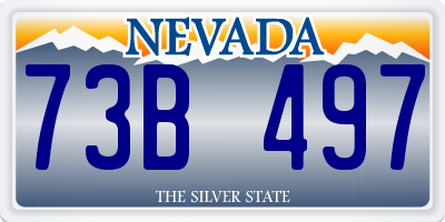 NV license plate 73B497