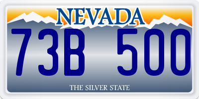 NV license plate 73B500