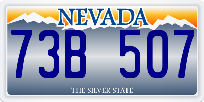 NV license plate 73B507