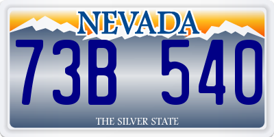 NV license plate 73B540