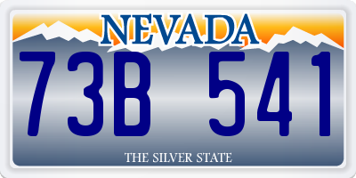 NV license plate 73B541