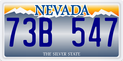 NV license plate 73B547