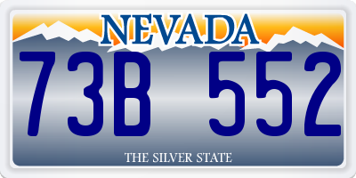 NV license plate 73B552