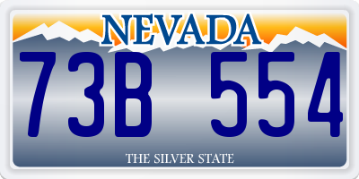 NV license plate 73B554