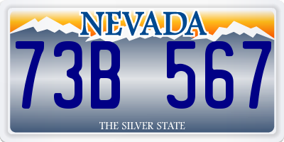 NV license plate 73B567