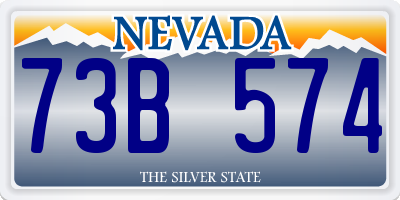 NV license plate 73B574