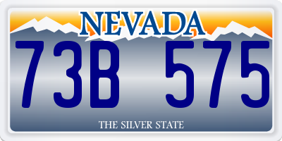 NV license plate 73B575