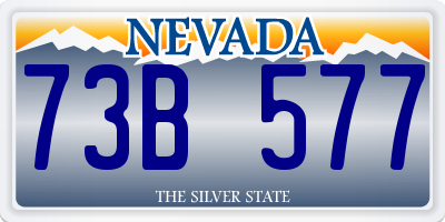 NV license plate 73B577
