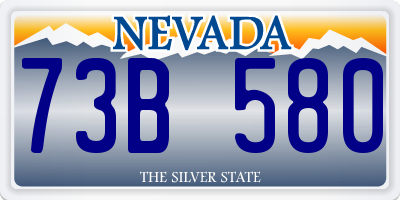NV license plate 73B580