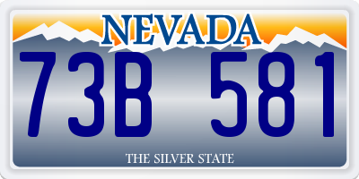 NV license plate 73B581