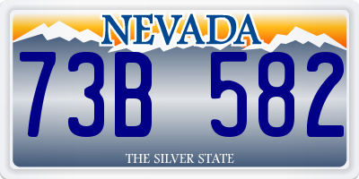 NV license plate 73B582