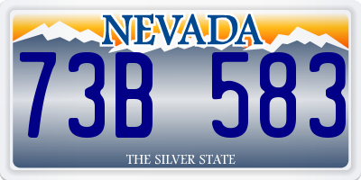 NV license plate 73B583