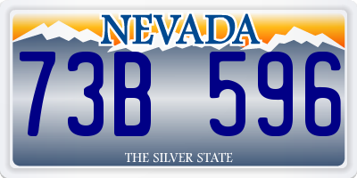 NV license plate 73B596