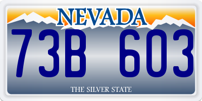 NV license plate 73B603