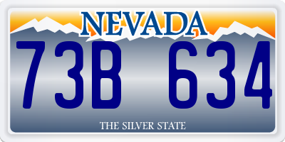 NV license plate 73B634
