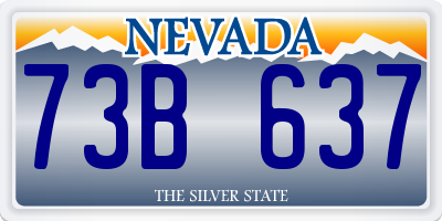 NV license plate 73B637