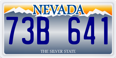 NV license plate 73B641
