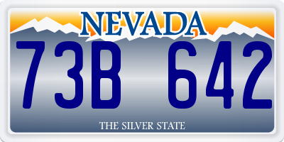 NV license plate 73B642