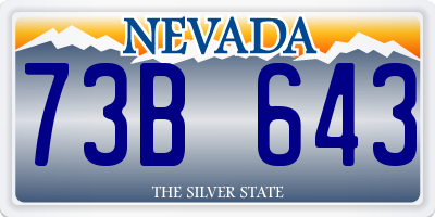 NV license plate 73B643
