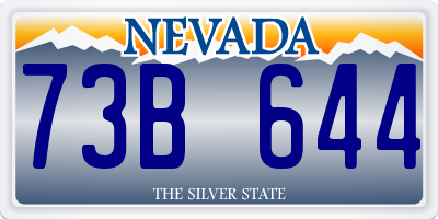 NV license plate 73B644