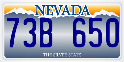 NV license plate 73B650