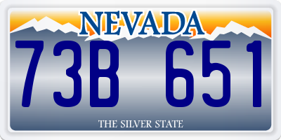 NV license plate 73B651