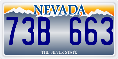 NV license plate 73B663