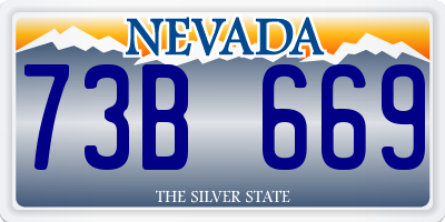 NV license plate 73B669