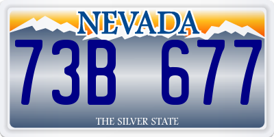 NV license plate 73B677