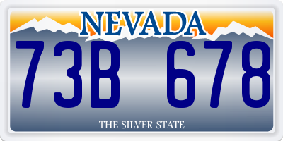 NV license plate 73B678