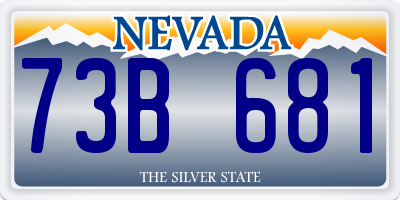 NV license plate 73B681