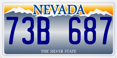 NV license plate 73B687