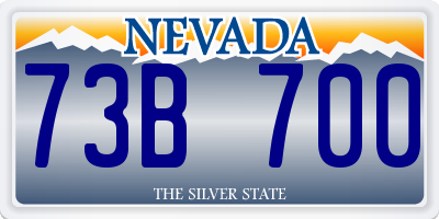 NV license plate 73B700