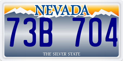 NV license plate 73B704