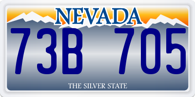 NV license plate 73B705