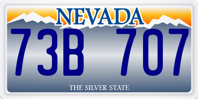 NV license plate 73B707