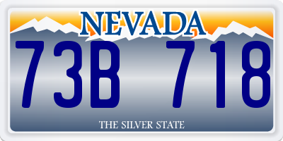 NV license plate 73B718