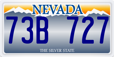 NV license plate 73B727