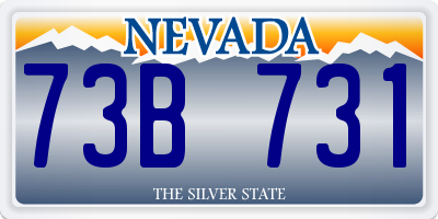 NV license plate 73B731