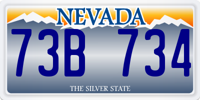 NV license plate 73B734