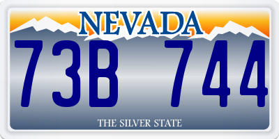 NV license plate 73B744
