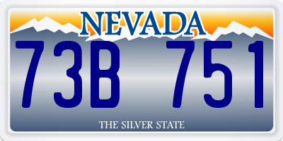 NV license plate 73B751